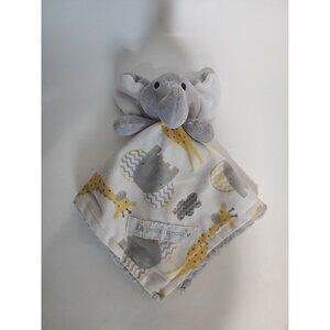 Petite L'Amour Elephant Gray YellowLuxe Plush Sherpa Baby Lovey Security Blanket